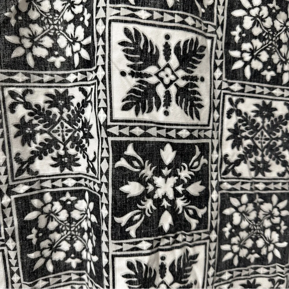 Vintage Rai Nani Black White Button Down Hawaiian Shirt Men’s Size 2XL Vacation